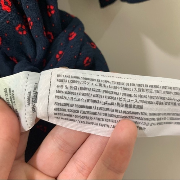 [Abercrombie & Fitch] Women's Navy Blue & Red Ditsy Floral Print Jumpsuit - Picture 4 of 11